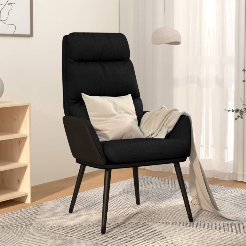 Cadeira de descanso tecido preto-Poltronas-Home Retail