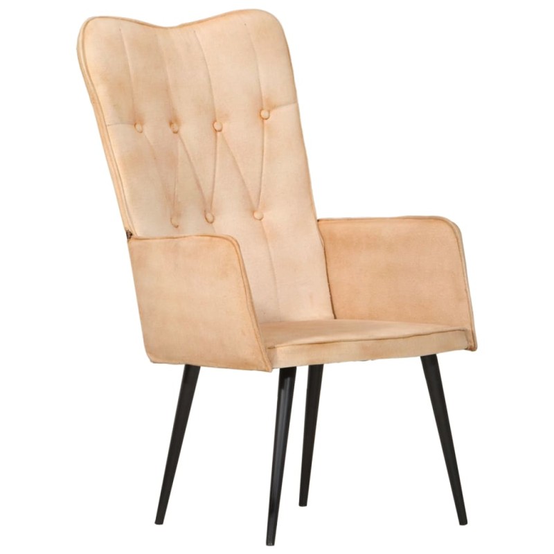 Poltrona de apoio lona cor creme-Poltronas-Home Retail