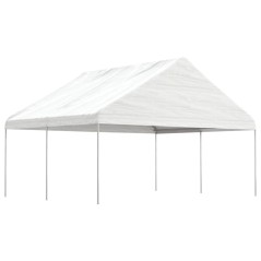 Gazebo com telhado 4,46x5,88x3,75 m polietileno branco