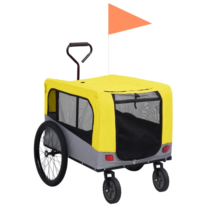 Reboque bicicletas/carrinho para animais 2-em-1 amarelo/cinza-Carrinhos para animais-Home Retail