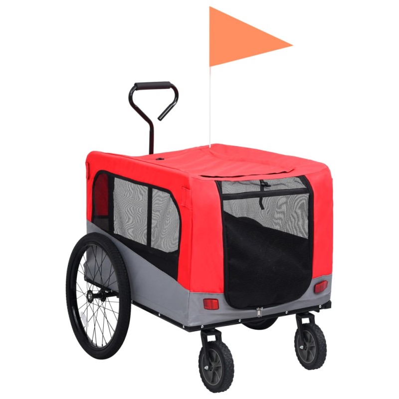 Reboque bicicletas/carrinho para animais 2-em-1 vermelho/cinza-Carrinhos para animais-Home Retail