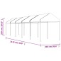 Gazebo com telhado 11,15x2,28x2,69 m polietileno branco