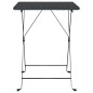 Mesa de bistrô dobrável 55x54x71 cm vime PE preto