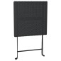 Mesa de bistrô dobrável 55x54x71 cm vime PE preto