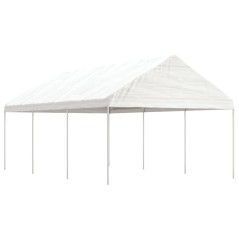 Gazebo com telhado 6,69x4,08x3,22 m polietileno branco