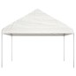 Gazebo com telhado 6,69x4,08x3,22 m polietileno branco