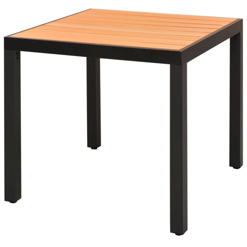 Mesa de jardim em alumínio e WPC 80x80x74 cm castanho-Mesas de jardim-Home Retail