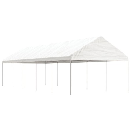 Gazebo com telhado 11,15x4,08x3,22 m polietileno branco