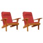 Almofadões p/ cadeira adirondack 2 pcs tecido oxford vermelho