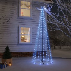 Árvore de Natal em cone 310 luzes LED 100x300 cm azul