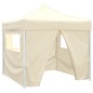 Tenda dobrável 3 x 3 m creme com 4 paredes