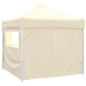 Tenda dobrável 3 x 3 m creme com 4 paredes