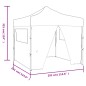 Tenda dobrável 3 x 3 m creme com 4 paredes