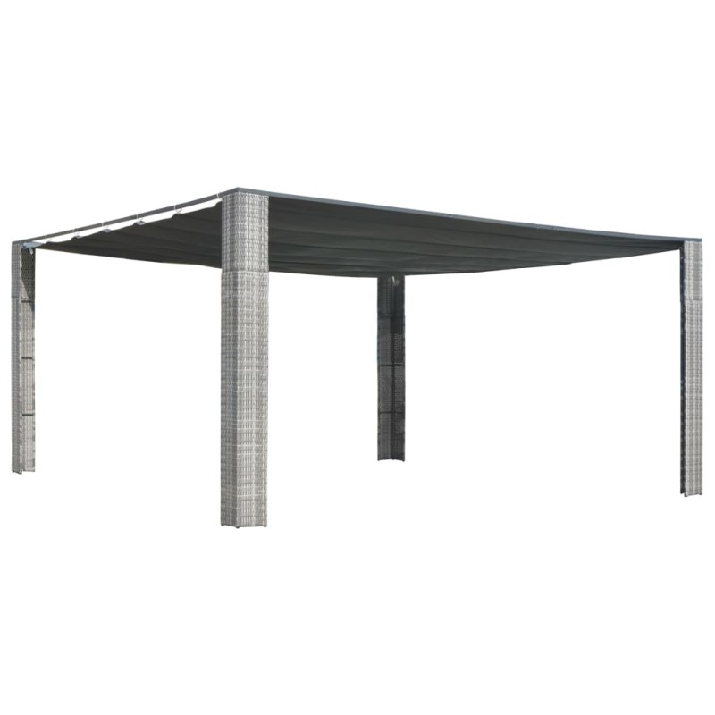 Gazebo c/ teto deslizante vime 400x400x200 cm cinza e antracite-Toldos e gazebos-Home Retail