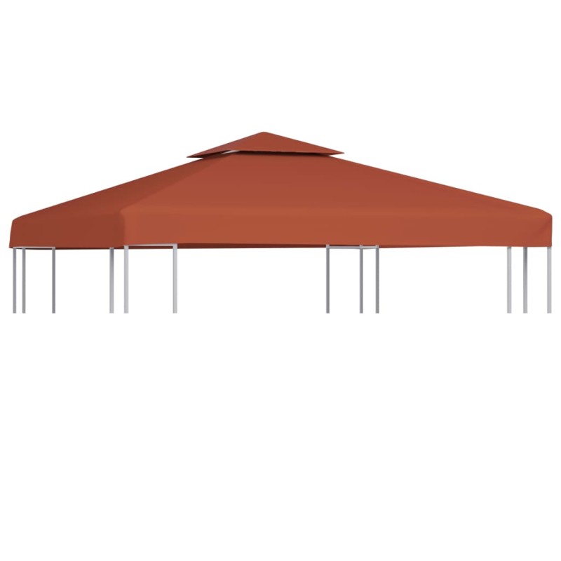 Cobertura gazebo c/ 2 camadas 310 g/m² 3x3 m terracota-Topos para toldos e gazebos-Home Retail