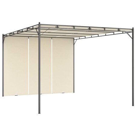 Gazebo de jardim com cortina lateral 4x3x2,25m cor creme