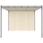 Gazebo de jardim com cortina lateral 4x3x2,25m cor creme