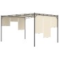 Gazebo de jardim com cortina lateral 4x3x2,25m cor creme