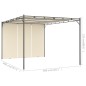 Gazebo de jardim com cortina lateral 4x3x2,25m cor creme