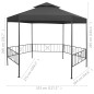 Gazebo de jardim 323x275x265 cm antracite