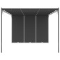 Gazebo de jardim com cortina lateral 4x3x2,25m antracite