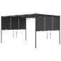 Gazebo de jardim com cortina lateral 4x3x2,25m antracite