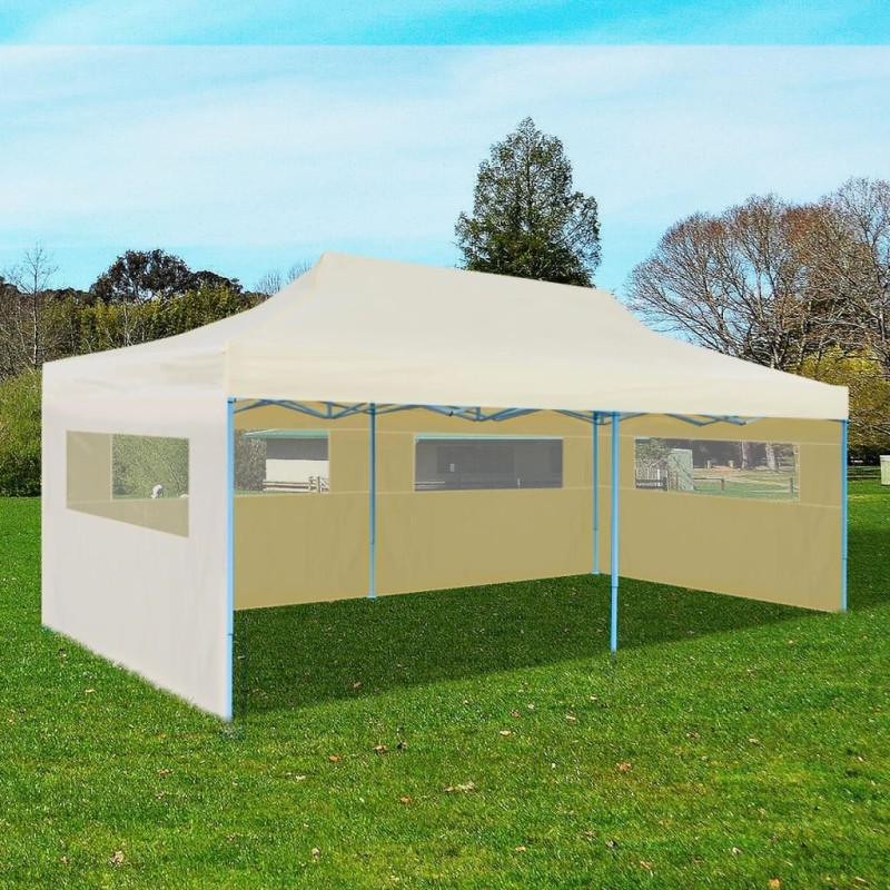 Tenda para festas pop-up dobrável 3 x 6 m creme-Toldos e gazebos-Home Retail