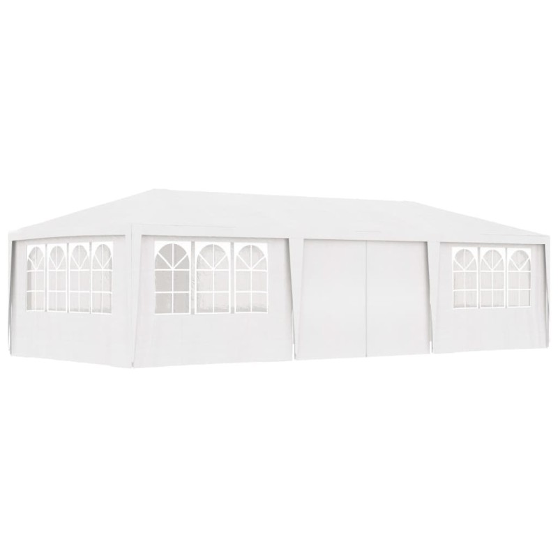 Tenda festas profissional + paredes laterais 4x9m 90g/m² branco-Toldos e gazebos-Home Retail