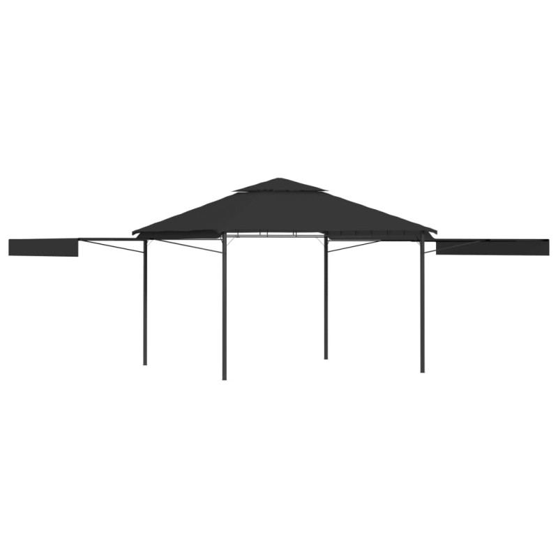 Gazebo c/ toldos duplos extensíveis 3x3x2,75m 180g/m² antracite-Toldos e gazebos-Home Retail