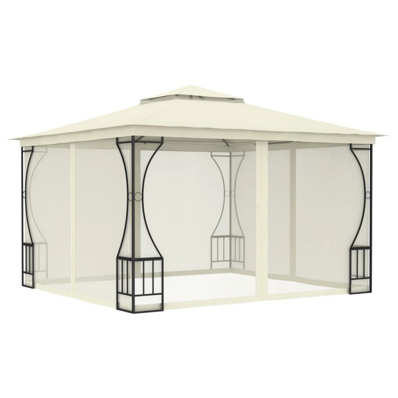 Gazebo com redes 300x300x265 cm creme-Toldos e gazebos-Home Retail