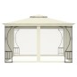 Gazebo com redes 300x300x265 cm creme