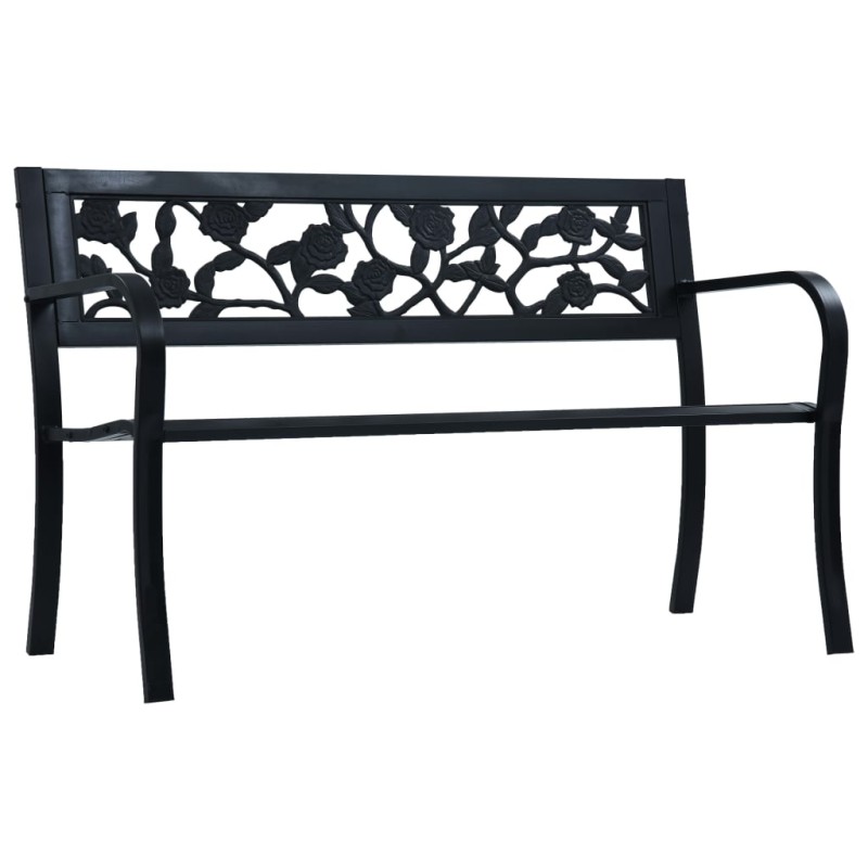 Banco jardim 125 cm aço preto-Bancos de jardim-Home Retail