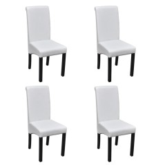 Cadeiras de jantar 4 pcs couro artificial branco