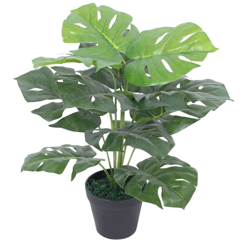 Planta costela-de-adão artificial com vaso 45 cm verde-Flores sintéticas-Home Retail