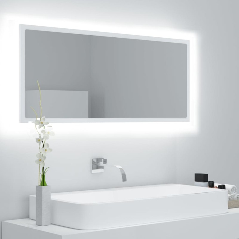 Espelho de casa de banho LED 100x8,5x37 cm acrílico branco-Armários para casa de banho-Home Retail