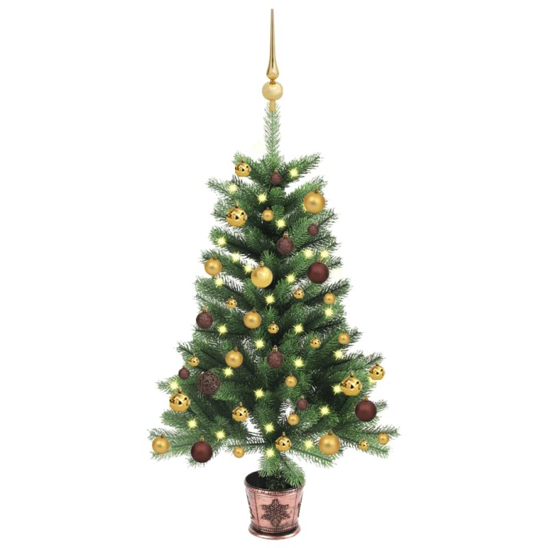 Árvore Natal artificial pré-iluminada c/ bolas 90 cm verde-Árvores de Natal-Home Retail