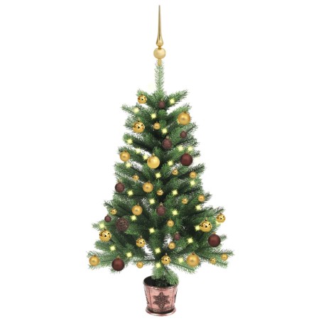 Árvore Natal artificial pré-iluminada c/ bolas 90 cm verde