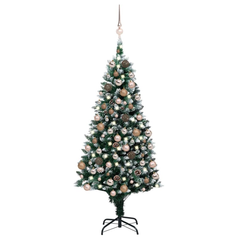 Árvore Natal artificial pré-iluminada c/ bolas e pinhas 150 cm-Árvores de Natal-Home Retail