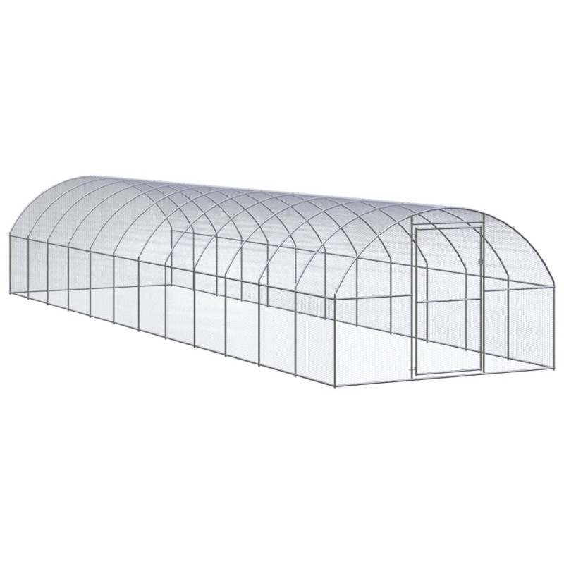 Galinheiro de exterior 3x12x2 m aço galvanizado-Casotas e gaiolas para animais pequenos-Home Retail