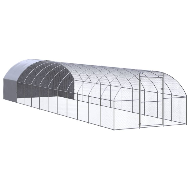 Galinheiro de exterior 3x12x2 m aço galvanizado-Casotas e gaiolas para animais pequenos-Home Retail