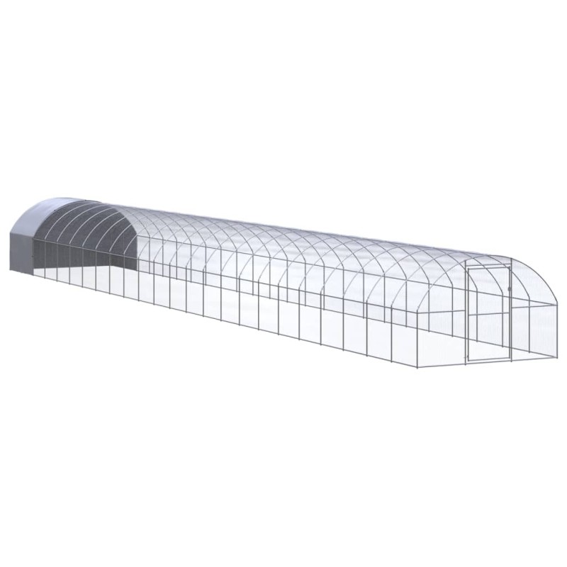 Galinheiro de exterior 3x24x2 m aço galvanizado-Casotas e gaiolas para animais pequenos-Home Retail