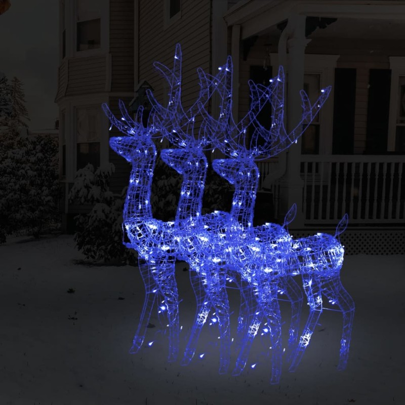 Renas decorativas de Natal 3 pcs 120 cm acrílico azul-Luzes de Natal-Home Retail