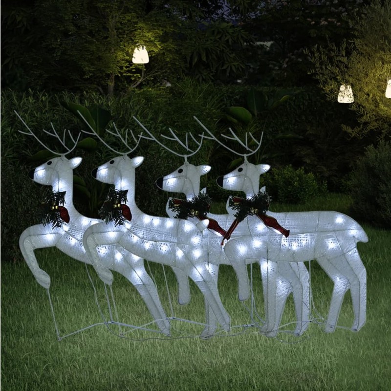 Renas de Natal 4 pcs 80 luzes LED branco-Luzes de Natal-Home Retail