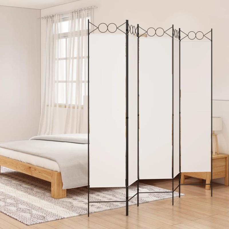 Divisória/biombo com 5 painéis 200x200 cm tecido branco-Biombos-Home Retail