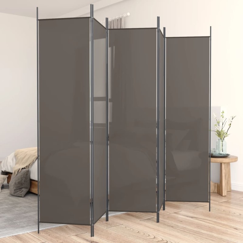 Divisória/biombo com 5 painéis 250x220 cm tecido antracite-Biombos-Home Retail