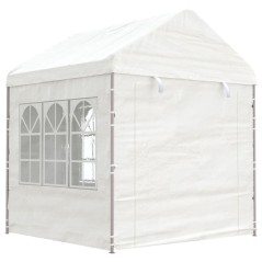 VidaXL Gazebo com telhado 2,28x2,23x2,69 m polietileno branco