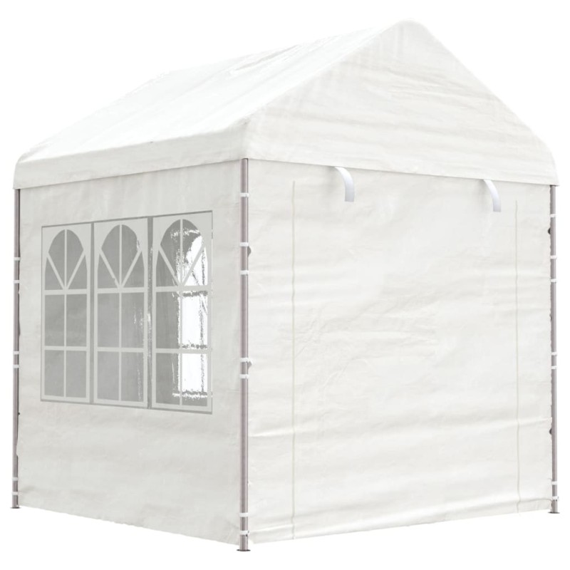 VidaXL Gazebo com telhado 2,28x2,23x2,69 m polietileno branco-Toldos e gazebos-Home Retail