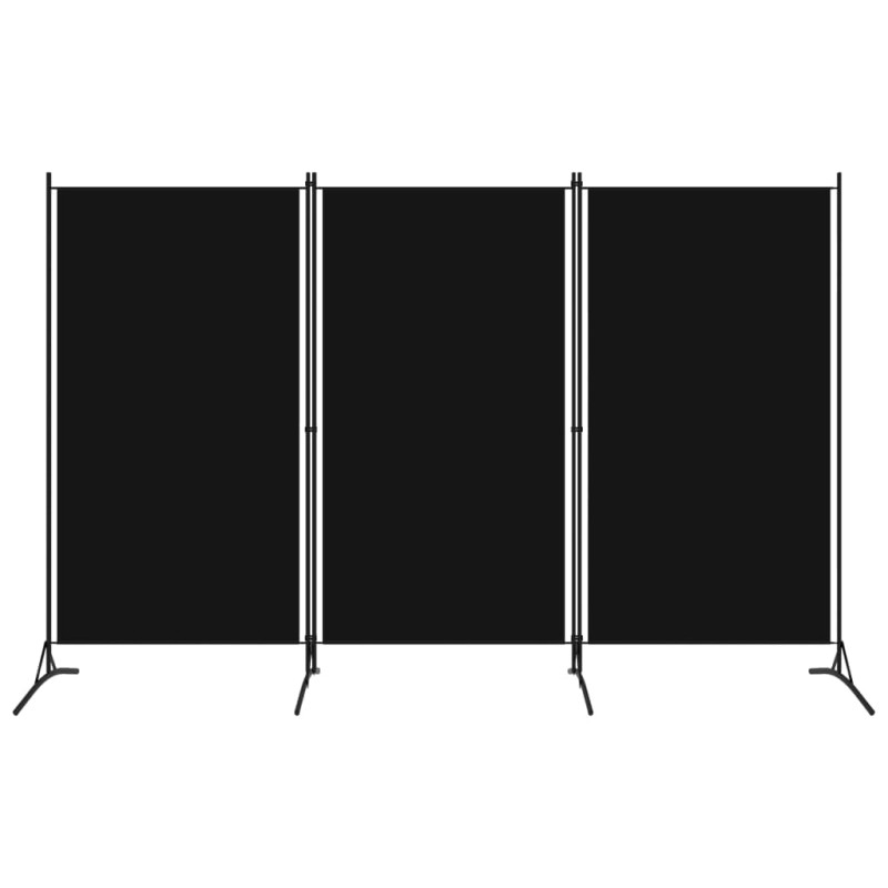 Divisória de quarto com 3 painéis 260x180 cm preto-Biombos-Home Retail