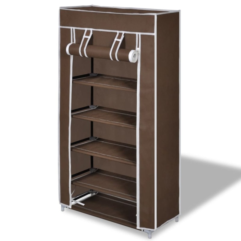 Armario de tecido para sapatos com capa, 58 x 28 x 106 cm, castanho-Sapateiras e organizadores-Home Retail