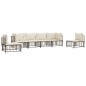 6 pcs conjunto lounge de jardim c/ almofadões vime PE antracite